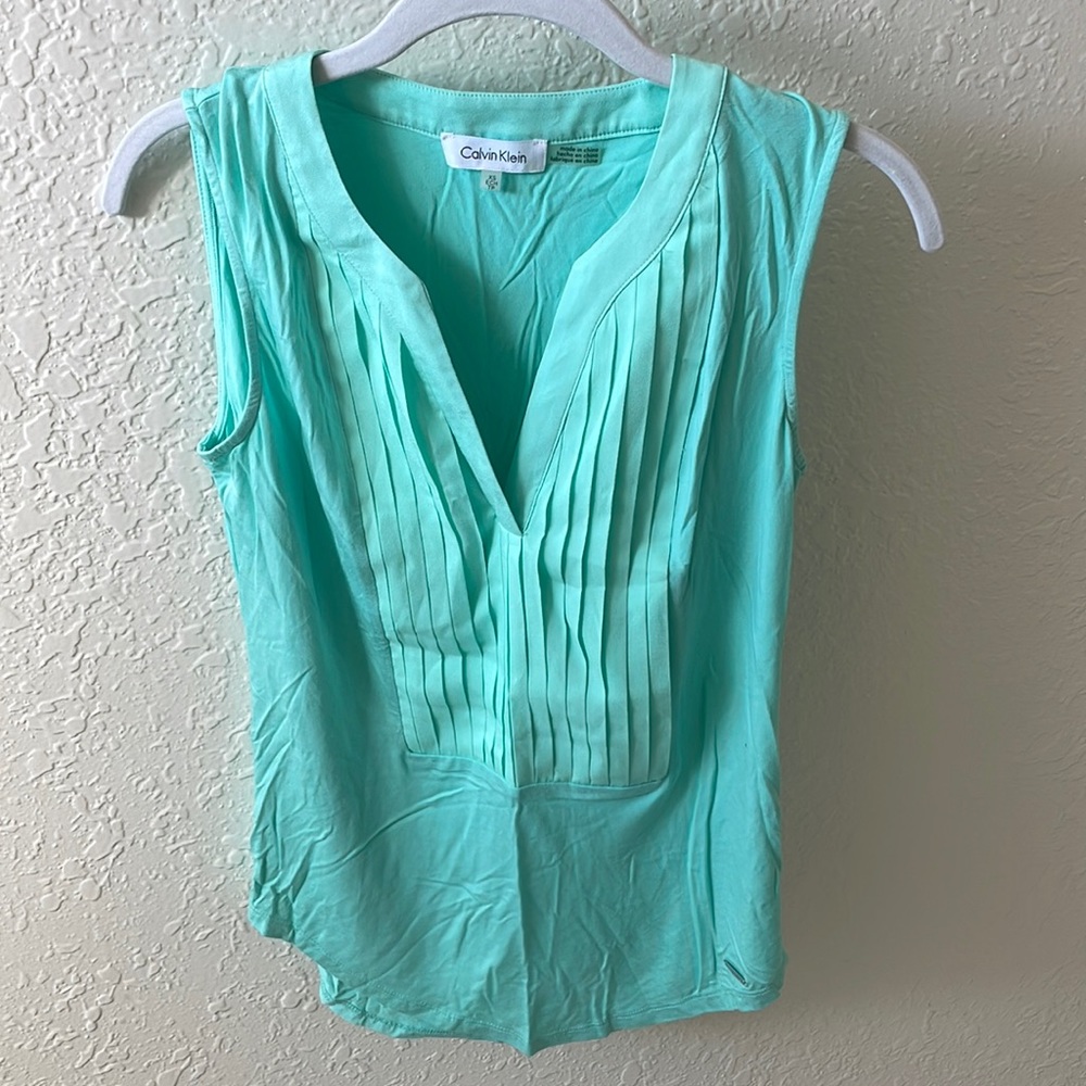 Calvin Klein Aqua Blouse - good for work / office!